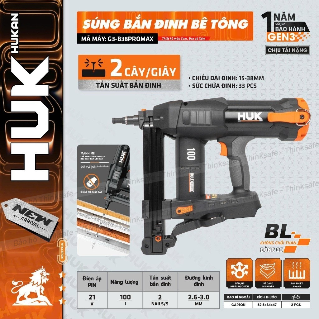 Thân Máy Bắn Đinh Pin 21V HUKAN G3-B38PROMAX
