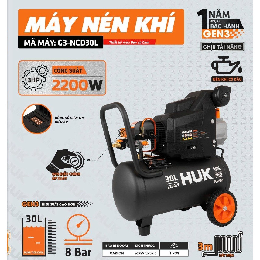 Máy Nén Khí Có Dầu HUKAN G3-NCD30L / NCD50L