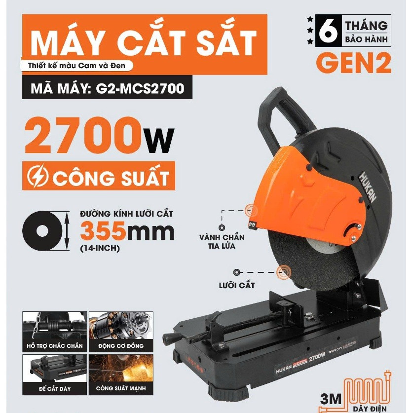 Máy cắt sắt bàn HUKAN G2-MCS2700