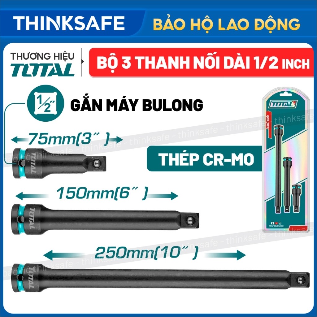 Bộ 3 thanh nối dài gắn máy bulong 1/2 inch Total THISEB12031