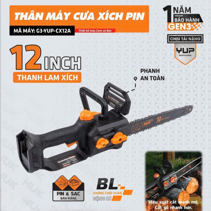Máy Cưa Xích Pin HUKAN G3-YUP-CX12A