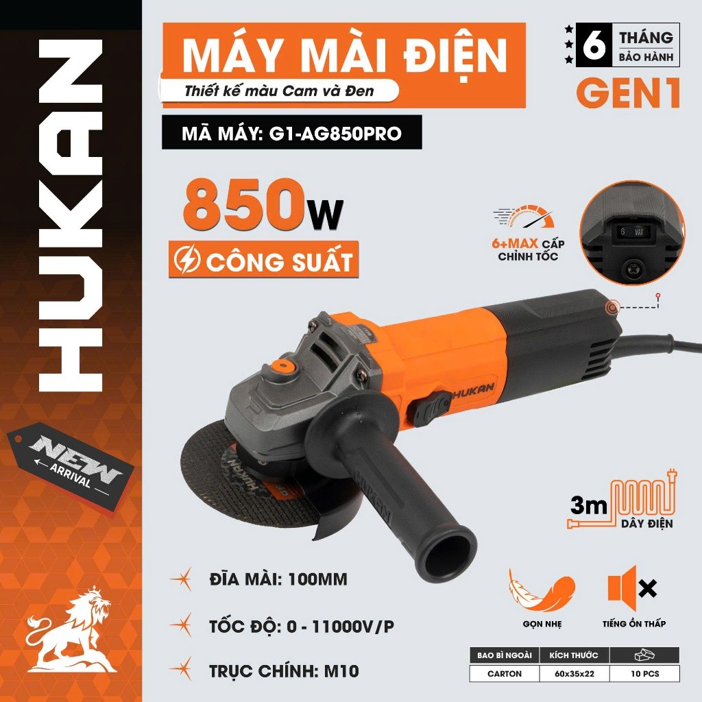 Máy mài góc điện công tắc cạnh 850W HUKAN G1-AG850PRO