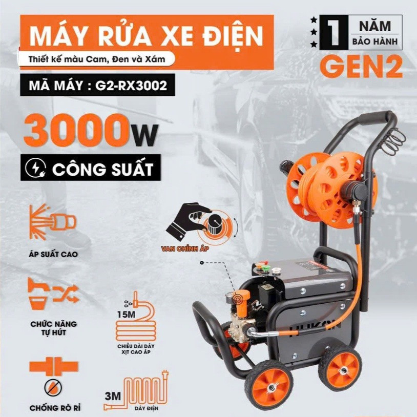 Máy rửa xe cao áp điện 220V Hukan G2-RX3002 3000W