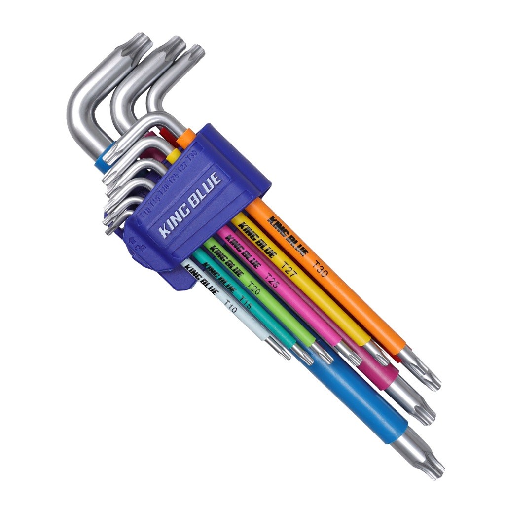 Bộ lục giác KingBlue KL9-09 đầu hoa thị có lỗ Thép S2 cao cấp có độ bền cao size 1-5mm
