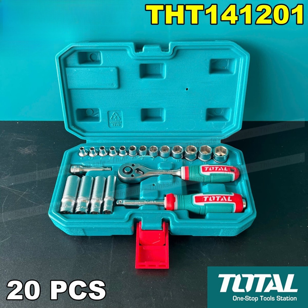 Bộ đầu tuýp 1/4 inch 20-46 chi tiết TOTAL