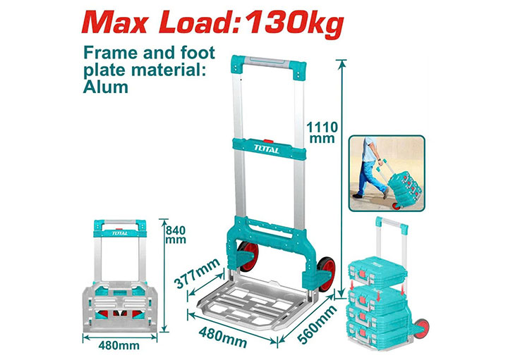Xe Đẩy Hàng Gấp Gọn Super Total THWB61201, Tải Trọng 130Kg