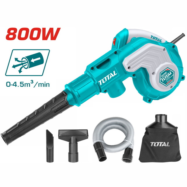 Máy thổi hút bụi Total TB2086 công suất 800W tốc độ thay đổi tặng kèm 1 túi chứa bụi 1 ống và 2 vòi hút bụi - Thinksafe