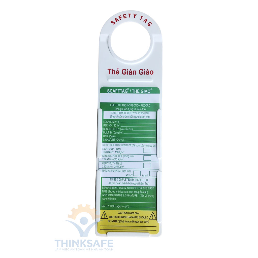 Thẻ treo giàn giáo trong xây dựng