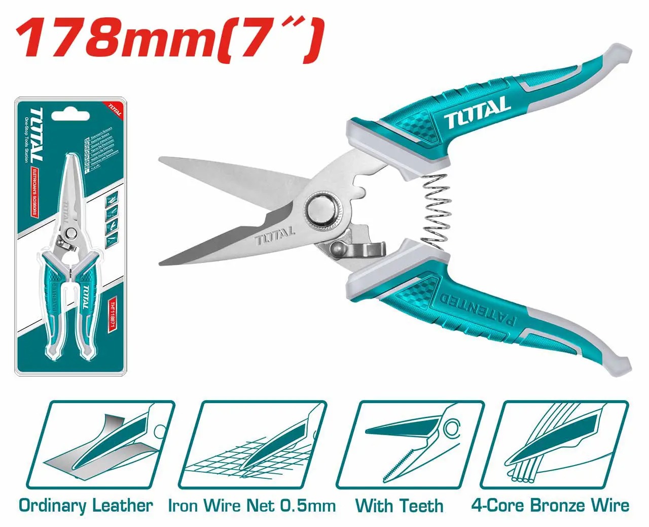 Kéo thợ điện Total 178mm THT117871