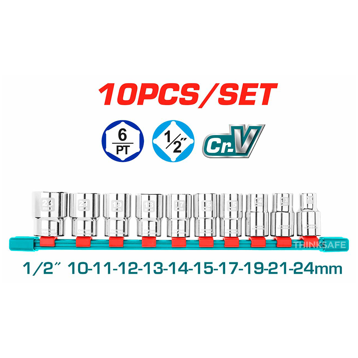 Bộ 10  đầu tuýp 1/4 inch TOTAL THT1411