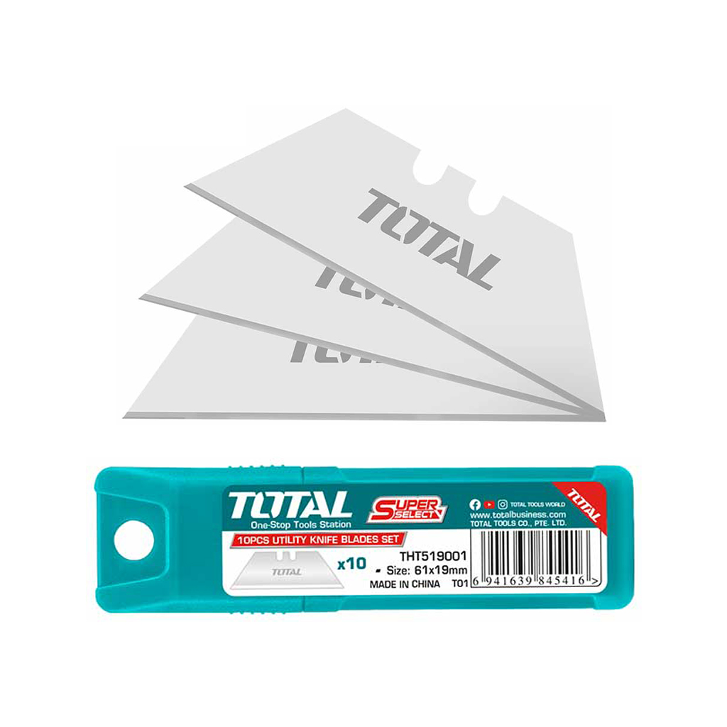 Bộ 10 lưỡi dao rọc giấy Total THT519001