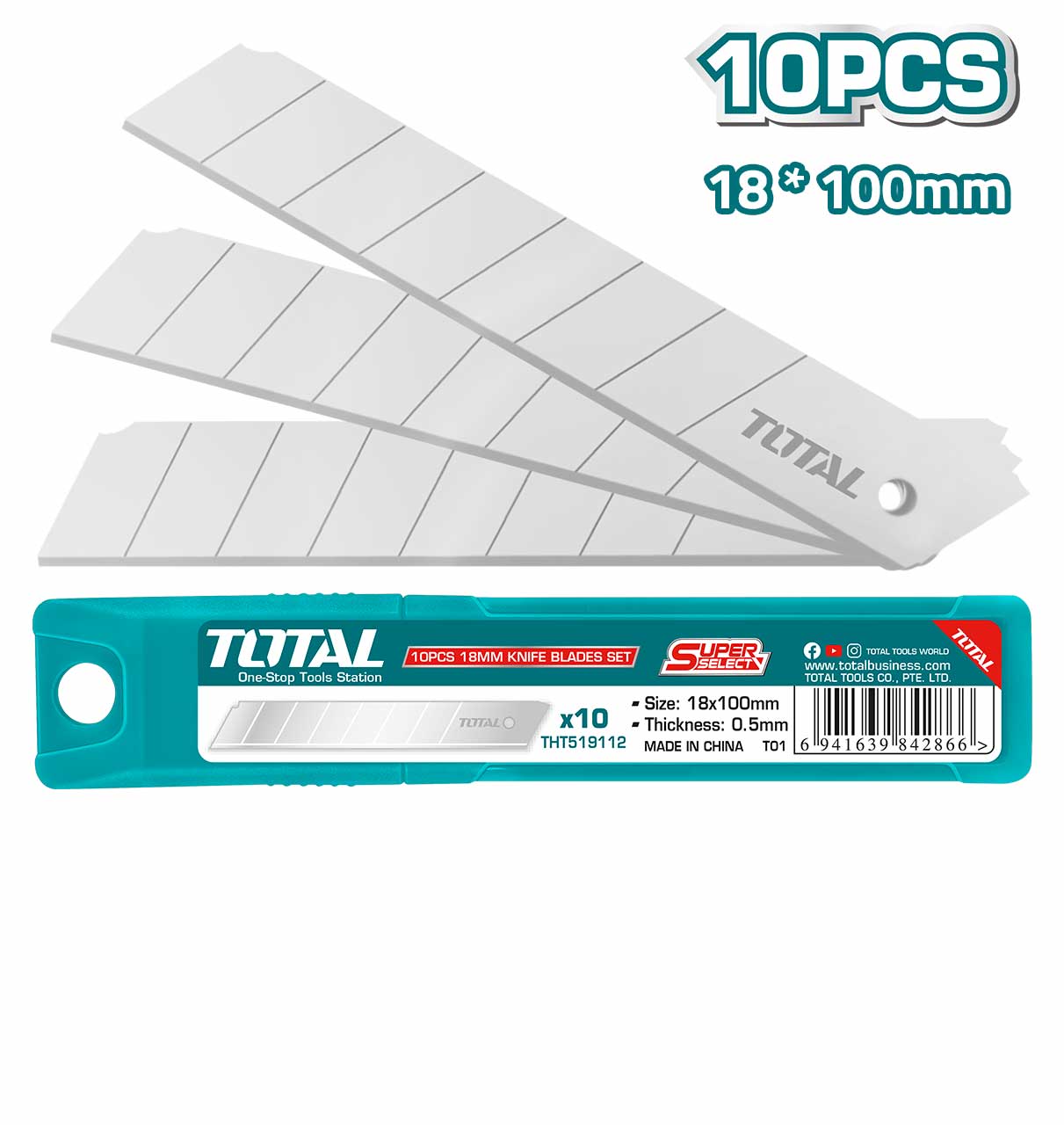 Bộ 10 lưỡi dao Total THT519112
