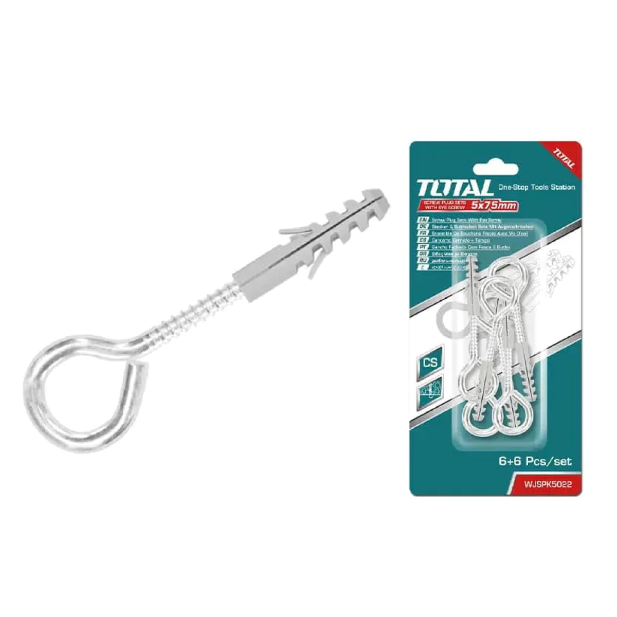 Bộ 6 tắc kê vít mắt TOTAL WJSPK5022