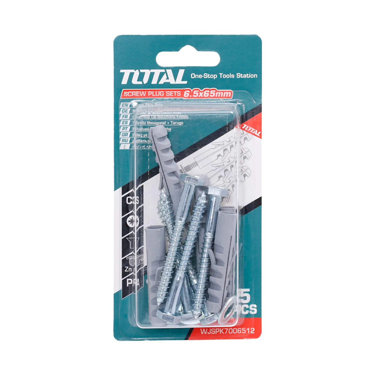 Bộ 5 tắc kê vít ST6.5x65mm TOTAL WJSPK7006512