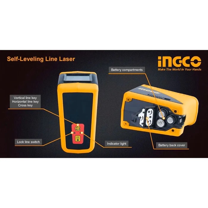 Máy đo laser INGCO HLL156501, Phạm vi làm việc 0-15m, Chức năng đo hai chiều, Trọng lượng 270g - Thinksafe