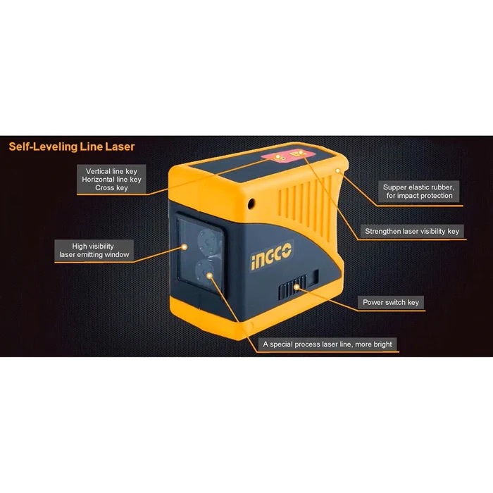 Máy đo laser INGCO HLL156501, Phạm vi làm việc 0-15m, Chức năng đo hai chiều, Trọng lượng 270g - Thinksafe