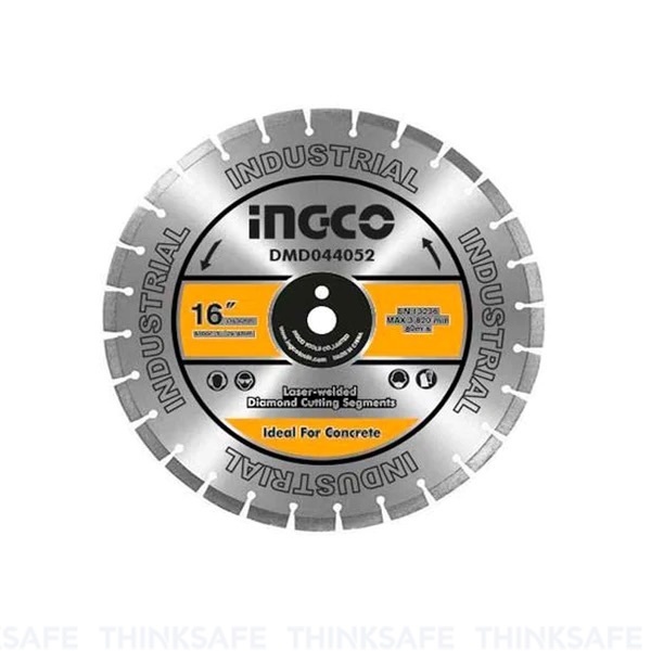 Đĩa cắt bê tông INGCO DMD044052 405mm, Độ rộng lưỡi 10mm, Hợp kim laser chuyên dùng để cắt bê tông - Thinksafe