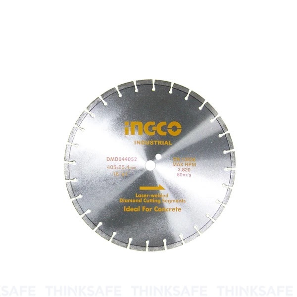 Đĩa cắt bê tông INGCO DMD044052 405mm, Độ rộng lưỡi 10mm, Hợp kim laser chuyên dùng để cắt bê tông - Thinksafe
