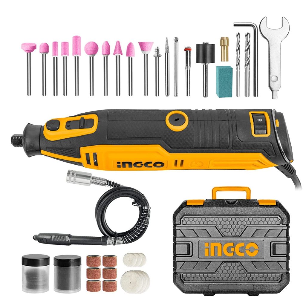 Máy mài khuôn mini INGCO MG13328 công suất 130W kèm 109 món phụ kiện có điều tốc Máy mài cầm tay - Thinksafe