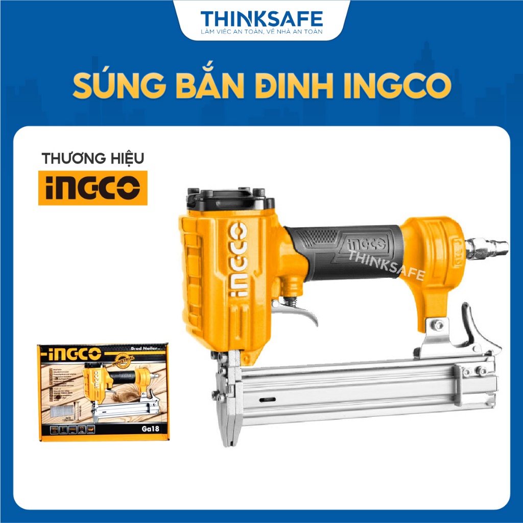 Súng bắn đinh thẳng INGCO ABN10301-3, kích thước 10-30mm, đầu nối Nitto, áp suất 0,4-0,7Mpa - Thinksafe