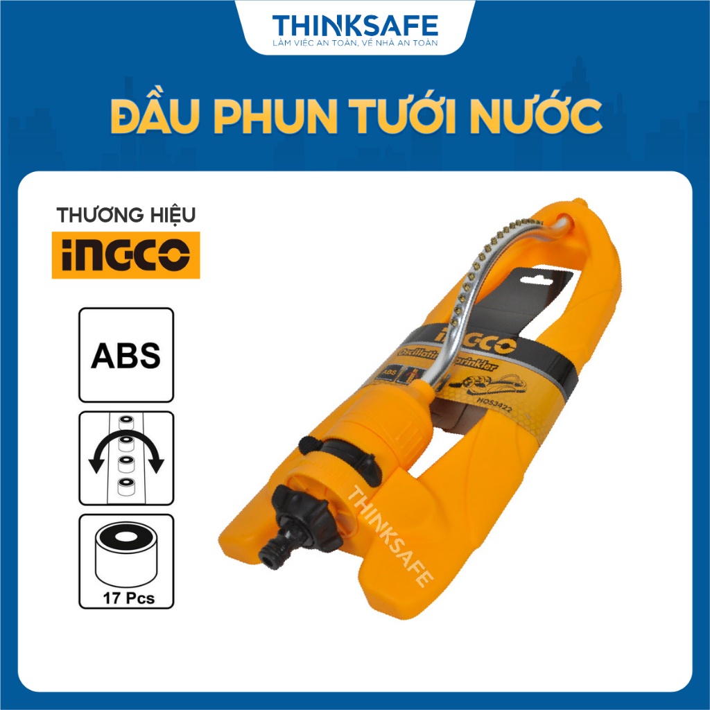 Đầu phun tưới nước INGCO HOS3422 - Chất lượng giống STANLEY, đầu phun 3/4