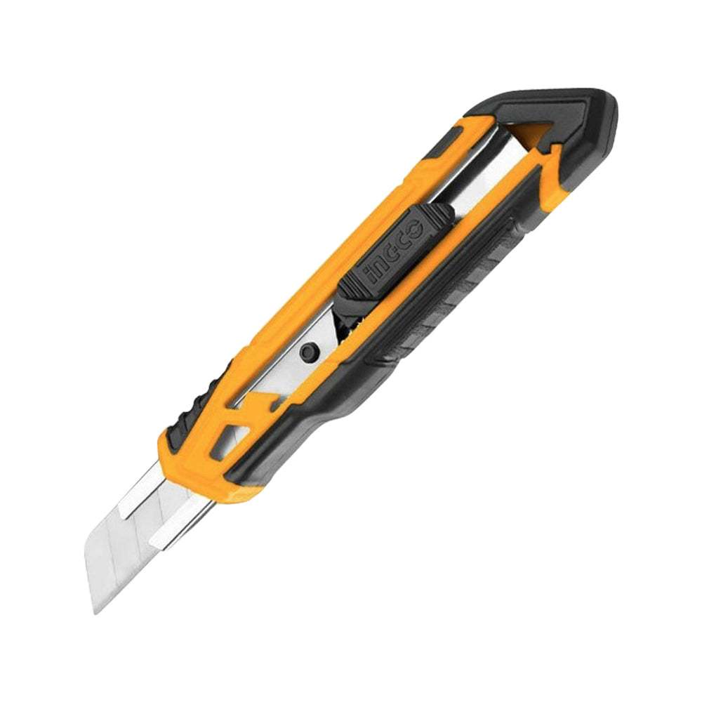 Dao Rọc Giấy INGCO HKNS16518 18mmx100mm - Kèm Lưỡi SK5 - Chiều Dài 173mm Thinksafe