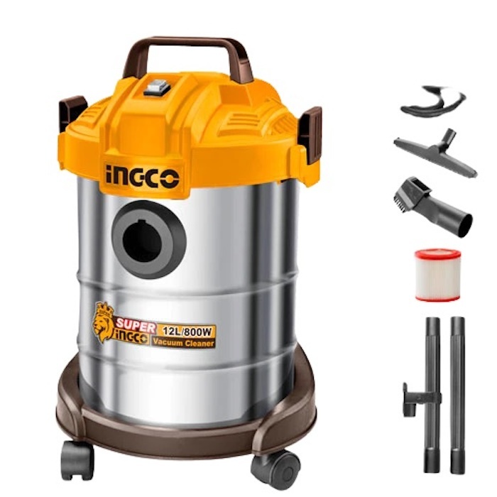 Máy hút bụi INGCO VC14122, công suất 800W, 12L, lưu lượng khí 1.7m3/phút Máy thổi bụi chính hãng- Thinksafe