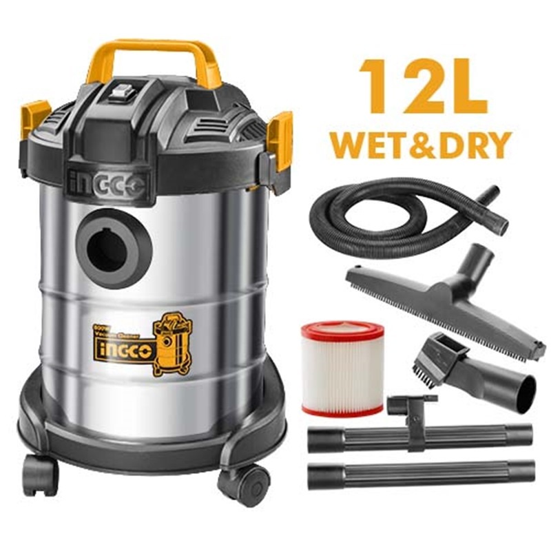 Máy hút bụi INGCO VC14122, công suất 800W, 12L, lưu lượng khí 1.7m3/phút Máy thổi bụi chính hãng- Thinksafe