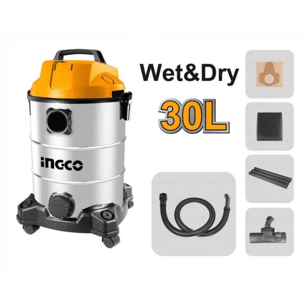 Máy hút bụi INGCO VC14122, công suất 800W, 12L, lưu lượng khí 1.7m3/phút Máy thổi bụi chính hãng- Thinksafe