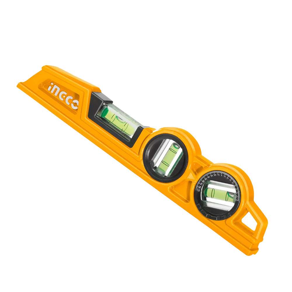 Thước thủy 24.5cm INGCO HBSL08030 - Trọng lượng 315g, Độ chính xác 0,5mm/m - Thân thước nhôm đúc nặng - Thinksafe.