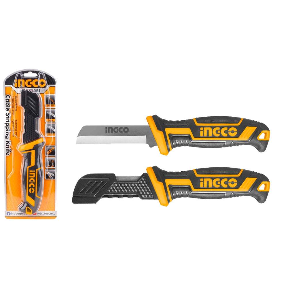 Dao tước dây điện lưỡi thẳng INGCO HPK82101, lưỡi cong 200mm, thép đặc biệt, độ dày 2.5mm - Thinksafe