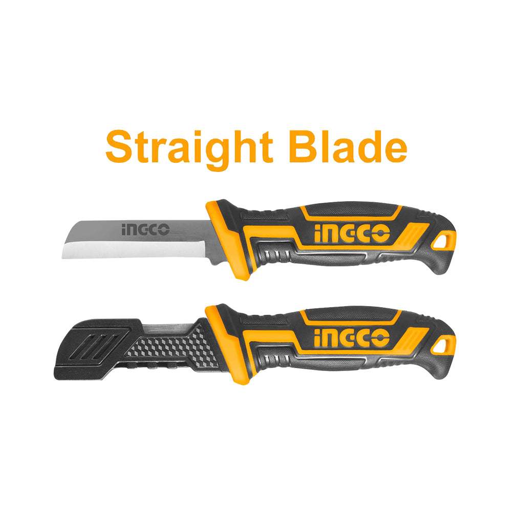 Dao tước dây điện lưỡi thẳng INGCO HPK82101, lưỡi cong 200mm, thép đặc biệt, độ dày 2.5mm - Thinksafe