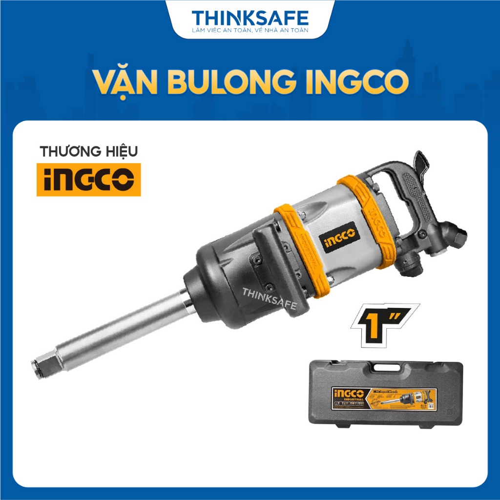 Súng vặn buloong khí nén INGCO AIW11222, Kích thước 45mm, Tốc độ 3600 v/p, Mô men quay 3100Nm - Thinksafe