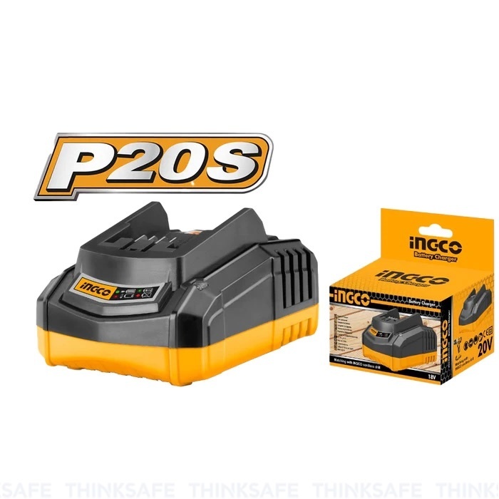 Sạc 20V INGCO FCLI2001, Dòng điện 2A, Công suất đầu vào 50W, Sạc pin 20V/2.0Ah trong 1 giờ - Thinksafe