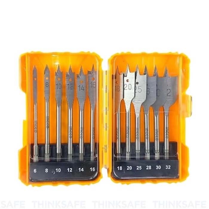 Bộ 12 mũi khoan gỗ đầu dẹp INGCO AKDL1201 - Kích thước 6-32mm, đầu lục giác 1/4