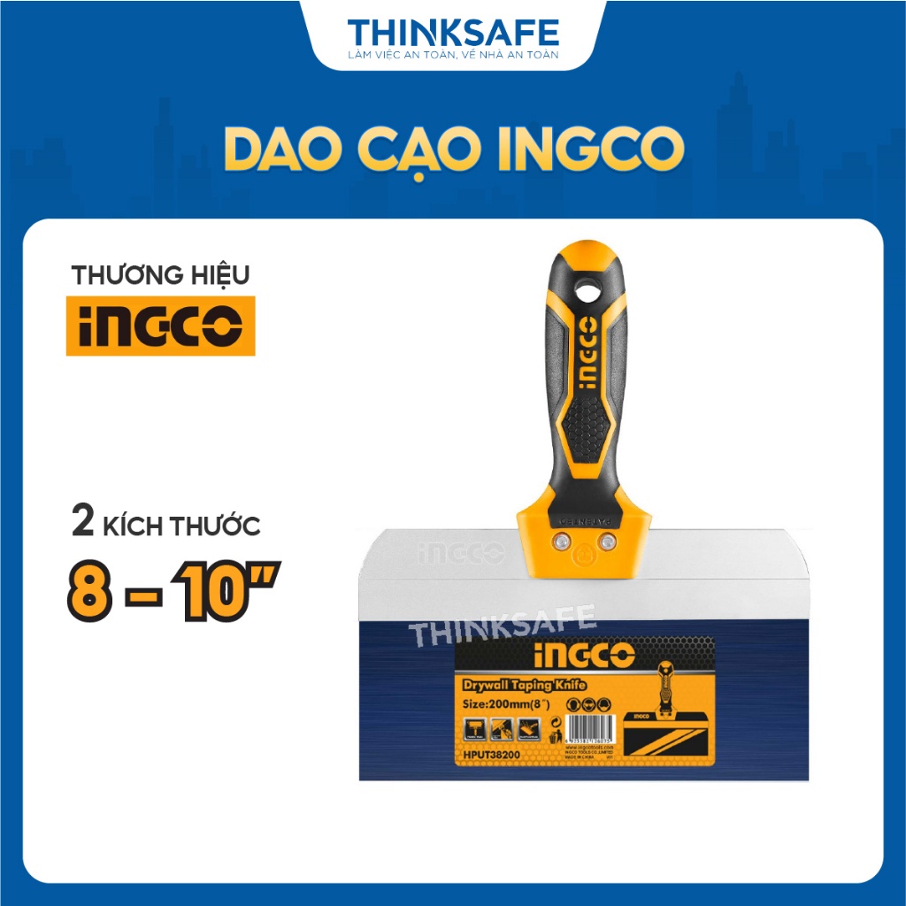 Dao cạo sơn 8inch và 10 inch INGCO, lưỡi 0.5mm, nhôm, tay cầm thiết kế độc đáo - Thinksafe