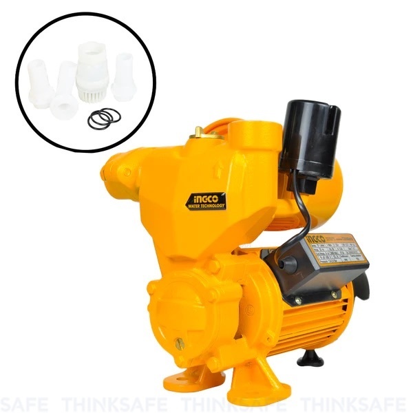 Máy bơm nước tự mồi INGCO Điện áp 220V, Công suất 370W - 750W, bơm tối đa 32m, hút sâu 8m, mô tơ dây đồng - Thinksafe