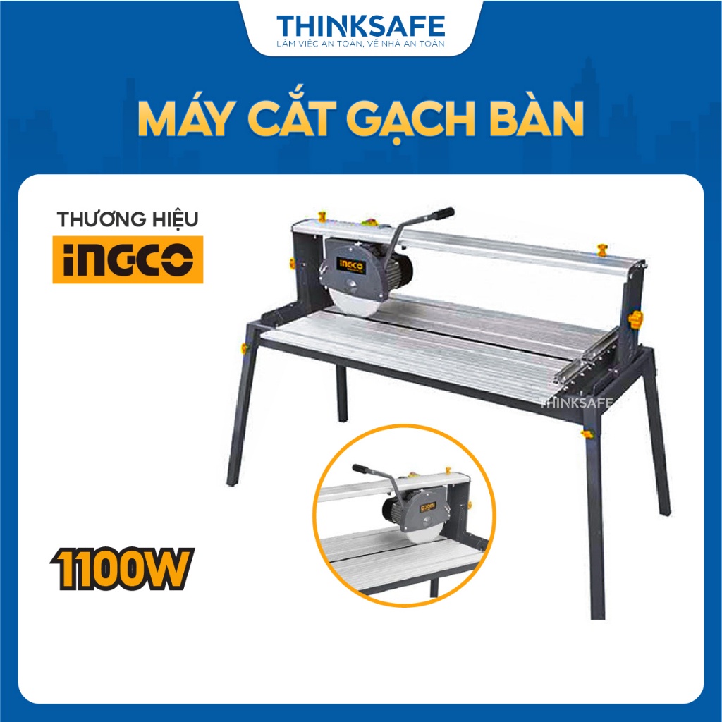 Máy cắt gạch bàn INGCO PTC11002 1100W, lưỡi 250x25.4mm, bàn cắt 1060×510mm - Thinksafe