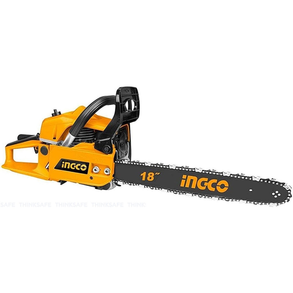 Máy cưa xích xăng INGCO GCS5261011: Dung tích 25.4cc, Công suất 1HP, Đường kính cắt 200mm, Động cơ 2 thì, Lưỡi cưa xích