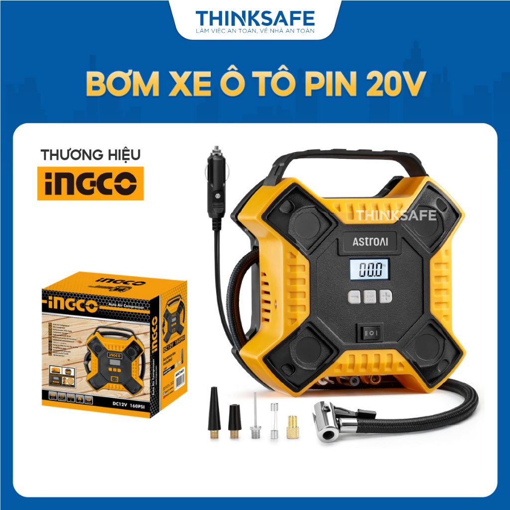 Kiểm tra áp suất lốp xe ô tô INGCO AAC1601, áp suất tối đa 160 PSI, dây nguồn 3M - Thinksafe