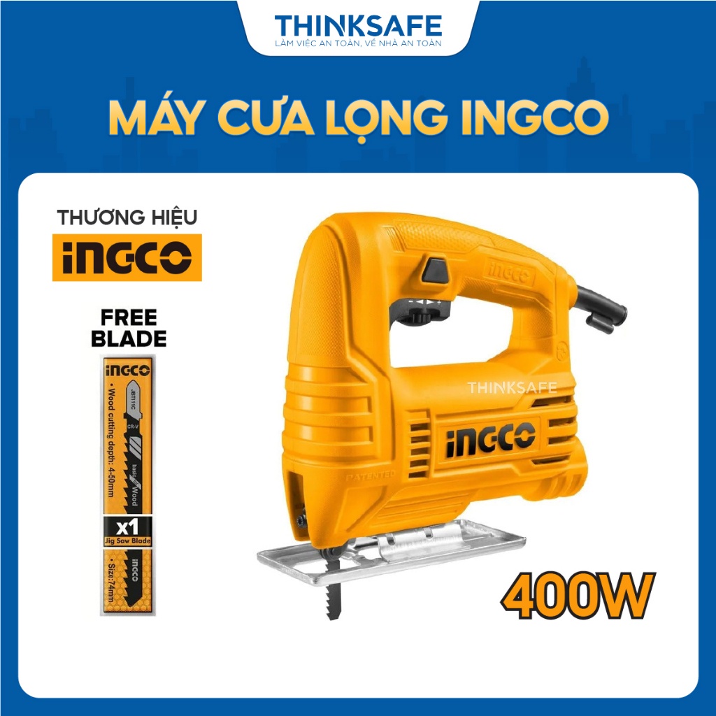 Máy cưa lọng INGCO JS400285 công suất 400w tốc độ không tải 800-3000v/p kèm 1 lưỡi cưa khả năng cắt 55mm - Thinksafe