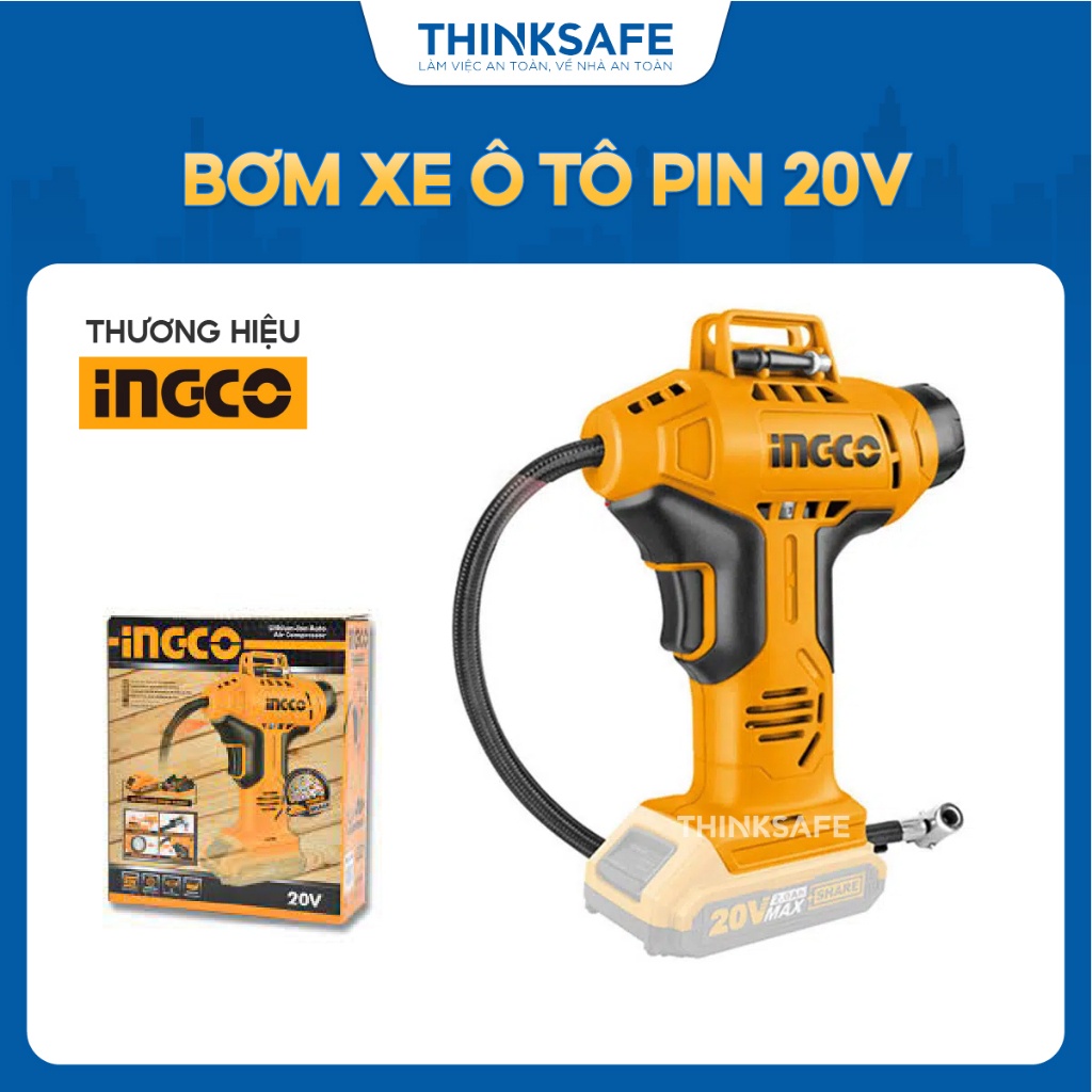 Dụng cụ kiểm tra lốp ô tô dùng pin 20V INGCO CACLI2001, Áp suất tối đa 150PSI/10BAR - Thinksafe