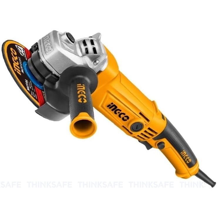 Máy mài góc INGCO AG7106-2  công suất 710W tốc độ không tải 2500rpm đĩa mài 100mm cốt mài M10, 1 tay cầm phụ - Thinksafe