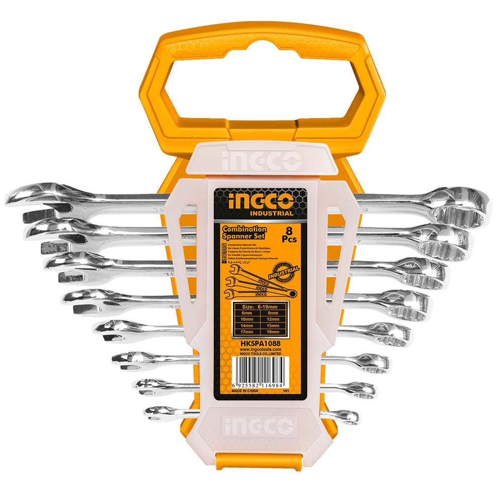 Bộ 8 cờ lê vòng miệng 6-19mm INGCO HKSPA1088-I thép CR-V - Thinksafe