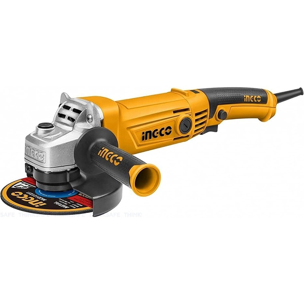 Máy mài góc INGCO AG7106-2  công suất 710W tốc độ không tải 2500rpm đĩa mài 100mm cốt mài M10, 1 tay cầm phụ - Thinksafe