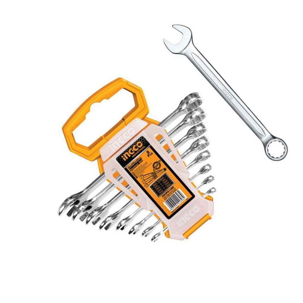 Bộ 8 cờ lê vòng miệng 6-19mm INGCO HKSPA1088-I thép CR-V - Thinksafe