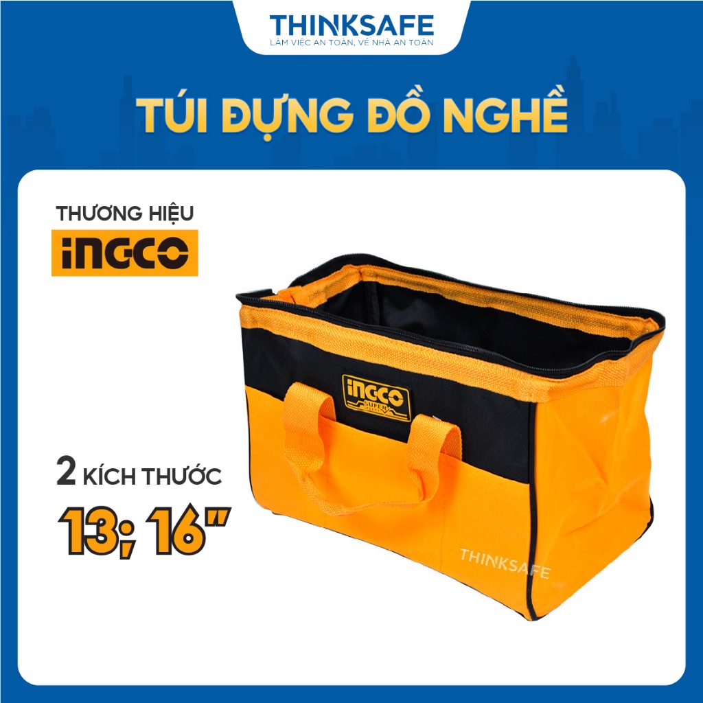 Túi Đựng Đồ Nghề 13-16 inch INGCO Tải Trọng 12kg-15kg, Khung Cứng Mở Dễ Dàng Với 6 Túi Bên Ngoài - Thinksafe