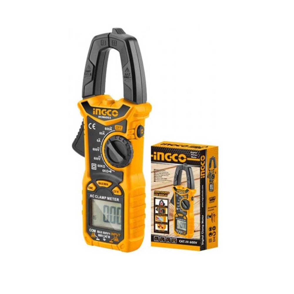 Kìm đo AC kỹ thuật số INGCO DCM6003 6000 số đếm, lưu số liệu, đo dòng điện và điện áp AC, đèn nền và flash - Thinksafe