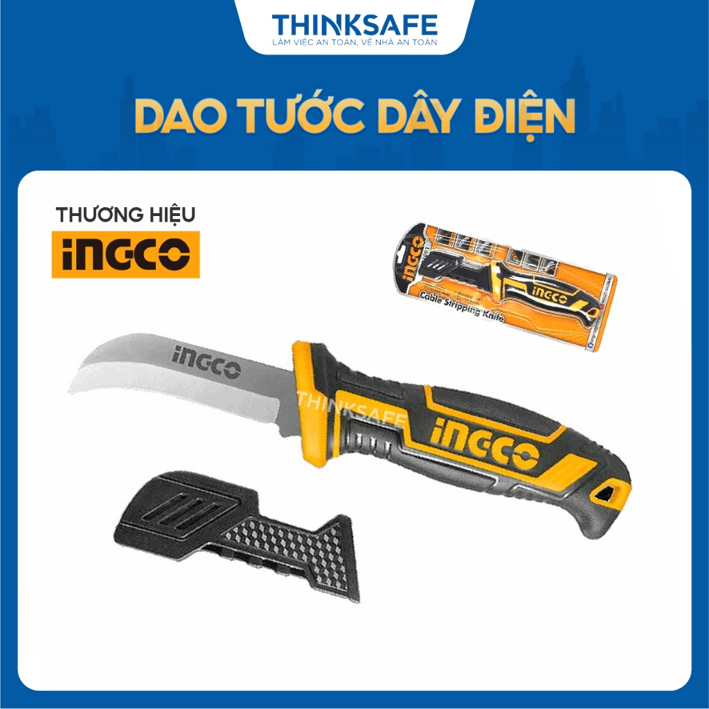 Dao tước dây điện lưỡi cong INGCO HPK82001 200mm, thép đặc biệt 2.5mm - Thinksafe