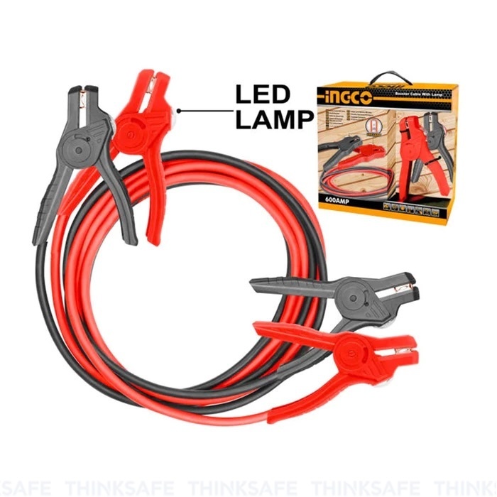 Dây cáp sạc bình INGCO chất liệu đồng, đường kính ngoài dây cáp 8-10mm, dây câu bình ắc quy 200 đến 600AMP - Thinksafe